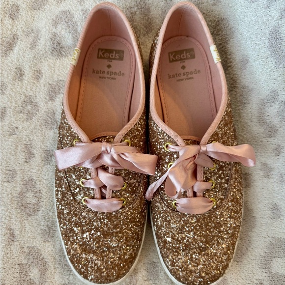 Kate Spade x Keds Rose Gold Glitter Sneakers - Picture 2 of 5
